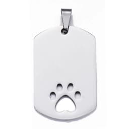 10pcs Wholesale Stainless Steel Pet ID Blank Rectangle Dog Tags Pendant Necklace Jewelry Findings Hypollergenic 28x45mm