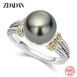 ZDADAN 925 Silver Pearl Ring For Women Wedding Jewelry Accessories Wholesale