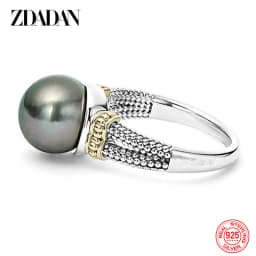 ZDADAN 925 Silver Pearl Ring For Women Wedding Jewelry Accessories Wholesale