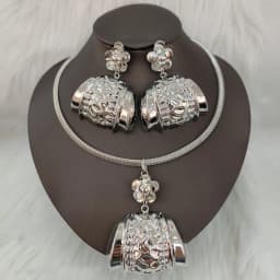 African Women Jewelry Set Pendant Necklace Earrings Weddings Design Bracelet Ring Jewellery Party Bridal Dubai Accessory Gift