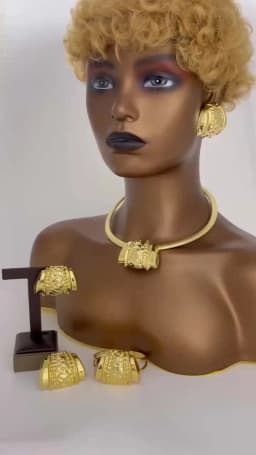 African Women Jewelry Set Pendant Necklace Earrings Weddings Design Bracelet Ring Jewellery Party Bridal Dubai Accessory Gift
