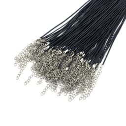 100pcs/Lot Bulk 1-2MM Black Wax Leather Snake Necklaces Cord String Rope Wire Extender Chain For Jewelry Making Wholesale