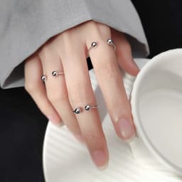 La Monada Bead Women Ring 925 Sterling Silver Minimalist Rings For Women 925 Silver Fine Jewerly Rings Woman Adjustable Open