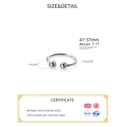 La Monada Bead Women Ring 925 Sterling Silver Minimalist Rings For Women 925 Silver Fine Jewerly Rings Woman Adjustable Open