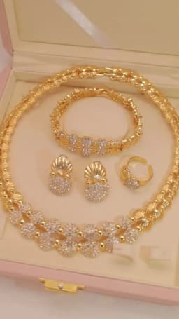 latest Italian Ladies Fine Jewelry Sets Gold Color Women Necklace Earrings African Big Jewelry Wedding Party Gift