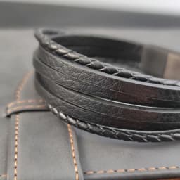 Hot Sale Multi-layer Leather Bracelet Stainless Steel Metal Luxury Bangles For Men Charm Accessories For Friend Husband Gifts