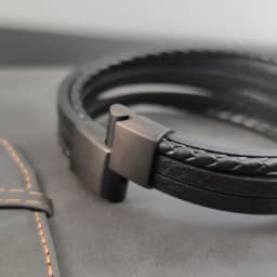 Hot Sale Multi-layer Leather Bracelet Stainless Steel Metal Luxury Bangles For Men Charm Accessories For Friend Husband Gifts