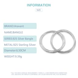 Aravant 925 Silver 10 Circle Triple Ring Bangle For Men Women Fashion Jewelry