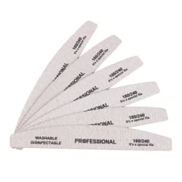 100pcs Strong Stick Wooden Nail File 180/240 Grey Boat Nail Buffer Block Manicure Pedicure Double-sided Wood Files Nail Supply