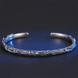 Vintage Vine Plant Carved Flower Bangle Men Women Jewelry Open Trendy Punk Male Bracelet Bangle Winding Wrist Accessories Gift