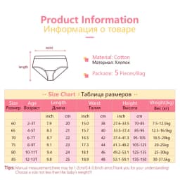 5 Pcs/Lot Cotton Girl Underwear Beautiful Rainbow Cartoon Panties For Girls Breathable Kids briefs Soft Girls Triangle knickers