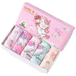 5 Pcs/Lot Cotton Girl Underwear Beautiful Rainbow Cartoon Panties For Girls Breathable Kids briefs Soft Girls Triangle knickers