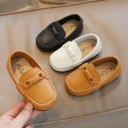 Kids Leather Shoes Children Casual Flats Boys Sneakers Loafers Moccasins Spring Autumn School Party Wedding Black White Shoes