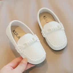 Kids Leather Shoes Children Casual Flats Boys Sneakers Loafers Moccasins Spring Autumn School Party Wedding Black White Shoes