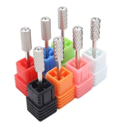 5mm Silver Diamond-Cut Small Round-Top Barrel Tungsten Carbide Nail Drill Bit for Rotary Manicure Pedicure Grinding