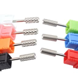 5mm Silver Diamond-Cut Small Round-Top Barrel Tungsten Carbide Nail Drill Bit for Rotary Manicure Pedicure Grinding