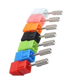 5mm Silver Diamond-Cut Small Round-Top Barrel Tungsten Carbide Nail Drill Bit for Rotary Manicure Pedicure Grinding