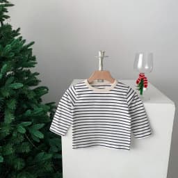 Infant Newborn Girls Boys Autumn Full Sleeve Striped Top Tees Kids Baby Casual Bottoming Shirts Toddler T-shirts Cotton Clothing