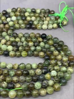4A Green Garnet 6/8/10mm Natural Stone Loose Beads for DIY Jewelry Accessories
