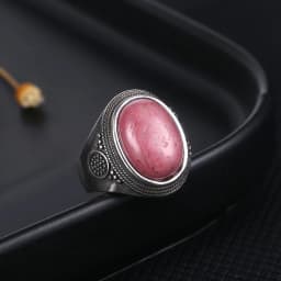Vintage Natural Labradorite Ring for Women Men 10x14MM Oval Large Tiger Eye S925 Silver Plated Rings Boho Jewelry Gift FCGJHW