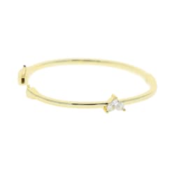 Promotion 7.5" Inner 60mm Three Stone Geometric Triangle Shaped Gold Color Women Bangle Bracelet