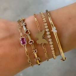 Promotion 7.5" Inner 60mm Three Stone Geometric Triangle Shaped Gold Color Women Bangle Bracelet