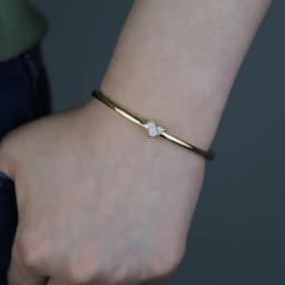 Promotion 7.5" Inner 60mm Three Stone Geometric Triangle Shaped Gold Color Women Bangle Bracelet
