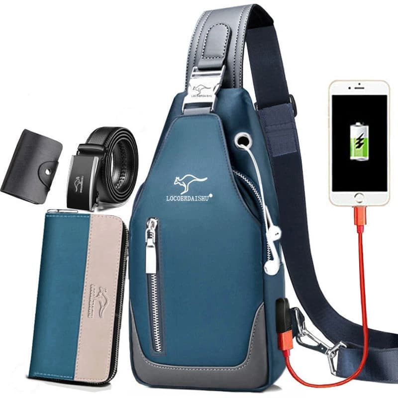 Men's Chest Bag New Fashion Korean Style Casual Sports Water Proof Oxford Chest Crossbody Bags for Men Shoulder Messenger Bag