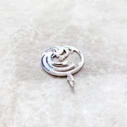 Wave With Blue Stone Pendants New Expressive Jewelry Pure 925 Sterling Silver Accessories Ocean Gift For Women