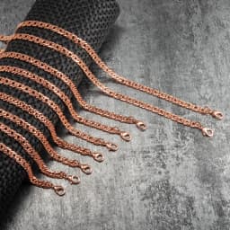 Vinterly Cuban Chain Pure Copper Bracelets for Men Women Adjustable Lobster Clasp Punk Anti-scratch 7-10.5 Inch Jewelry Charm