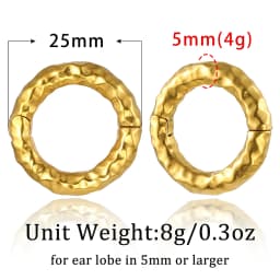 Casvort 2PCS Classic Circle Ear Weights Hangers 316 Stainless Steel Plugs Tunnels Piercing Body Jewelry Gauges