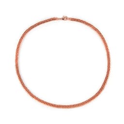 Vinterly Cuban Chain Long Necklace for Men Women Red Copper Adjustable 20/22 Inch Twisted Anti-scratch Jewelry Lobster Clasps