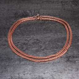 Vinterly Cuban Chain Long Necklace for Men Women Red Copper Adjustable 20/22 Inch Twisted Anti-scratch Jewelry Lobster Clasps