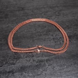 Vinterly Cuban Chain Long Necklace for Men Women Red Copper Adjustable 20/22 Inch Twisted Anti-scratch Jewelry Lobster Clasps