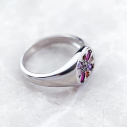 Ring Colourful Stone Flower Europe Style Bohemia Fine Jewelry For Women Summer Brand New Pure 925 Sterling Silver Gift