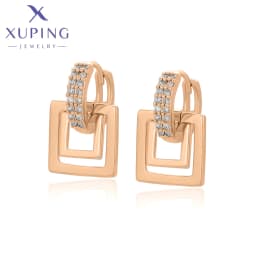 Xuping Jewelry Fashion Hot Selling Square Simple Earrings Stone Platinum Earring for Women Trendy Jewellery Gift X001256365