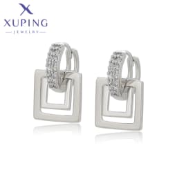 Xuping Jewelry Fashion Hot Selling Square Simple Earrings Stone Platinum Earring for Women Trendy Jewellery Gift X001256365