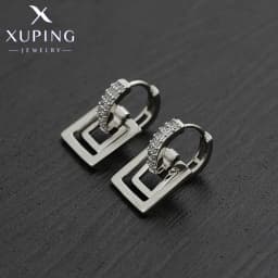 Xuping Jewelry Fashion Hot Selling Square Simple Earrings Stone Platinum Earring for Women Trendy Jewellery Gift X001256365