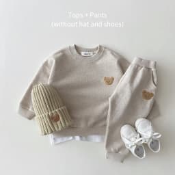 2pc Baby Boys Girls Set Autumn Little Bear Embroidery Tops Coat + Pants Suit Clothes Two-piece Newborn Spring Winter Sets Kids