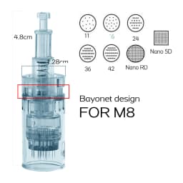 10/20/50Pcs M8 Cartridges Microneedle Replacement Needle Tip 11 16 24 36 42 Nano 3D 5D MTS Microneedling For Dr.imp Derma Pen