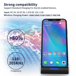 30W Qi Wireless Charger Stand Fast Charging Dock Station Phone Holder For iPhone Pro X XS Max XR Samsung Huawei Xiaomi