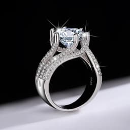925 Sterling Silver 5 Carat Moissanite Eternity Ring Fashion Trend Temperament Design Light Luxury Niche Senior Lady