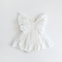 MILANCEL Summer Solid Mesh Newborn Baby Girl Bodysuit Dress Ruffle Baby One Piece Toddler Birthday Clothing princess Jumpsuit