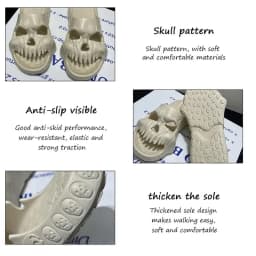 High Quality EVA Skull Design Slippers Summer Outdoor Novelty Slide Thick Sole Platform Beach Non Slip Men Women Cloud Sandal