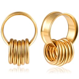 Doearko 2PCS New 316 Stainless Steel Fashion Ear Plugs Tunnels Matching Nose Rings Stretcher Studs Body Piercing Jewelry