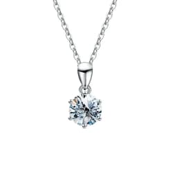 GRA 1-3CT Classic Round Certified Moissanite Diamond Dating Wedding Necklace For Women Real 925 Sterling Silver Luxury Jewelry