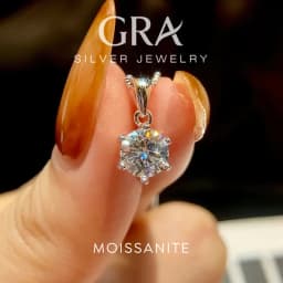 GRA 1-3CT Classic Round Certified Moissanite Diamond Dating Wedding Necklace For Women Real 925 Sterling Silver Luxury Jewelry