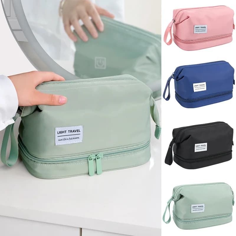 Large capacity cosmetic bag double layer toiletry bag makeup organizer toiletry travel bag portable travel essentials