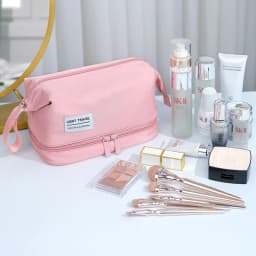 Large capacity cosmetic bag double layer toiletry bag makeup organizer toiletry travel bag portable travel essentials