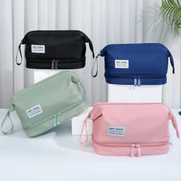 Large capacity cosmetic bag double layer toiletry bag makeup organizer toiletry travel bag portable travel essentials